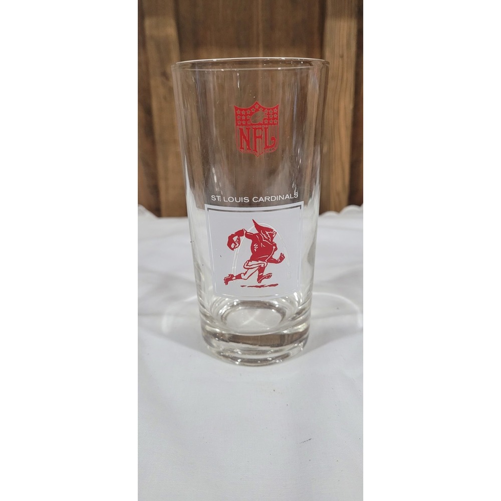 RARE Vtg 1960s NFL Football Drinking Glass  ST. LOUIS CARDINALS